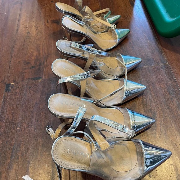 Silver metallicclear heels - Picture 3 of 3